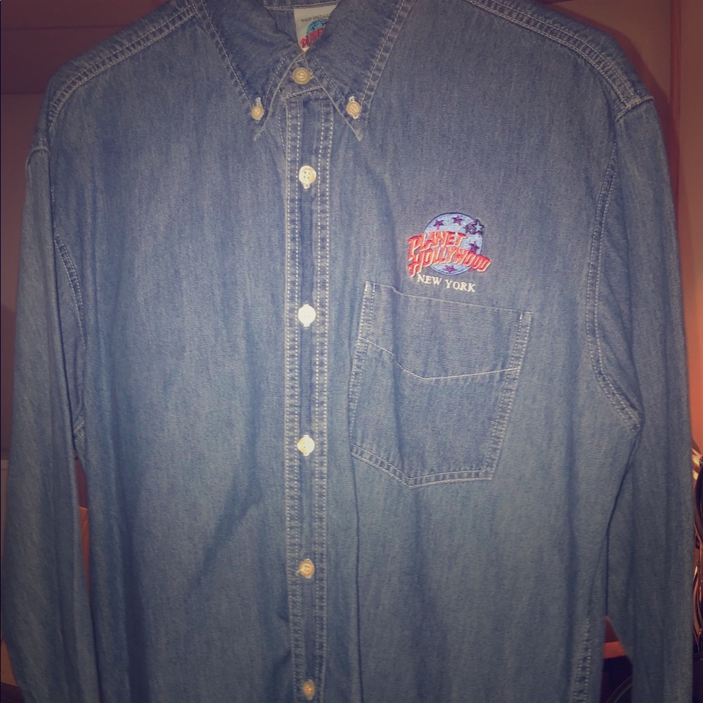 Planet Hollywood New York Mens Denim Shirt